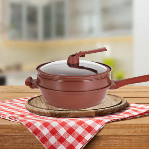 Lleva 2 Paga 1 Sartén Multifuncional de Cerámica a Prueba de Explosiones + REGALO: Kit de Utensilios