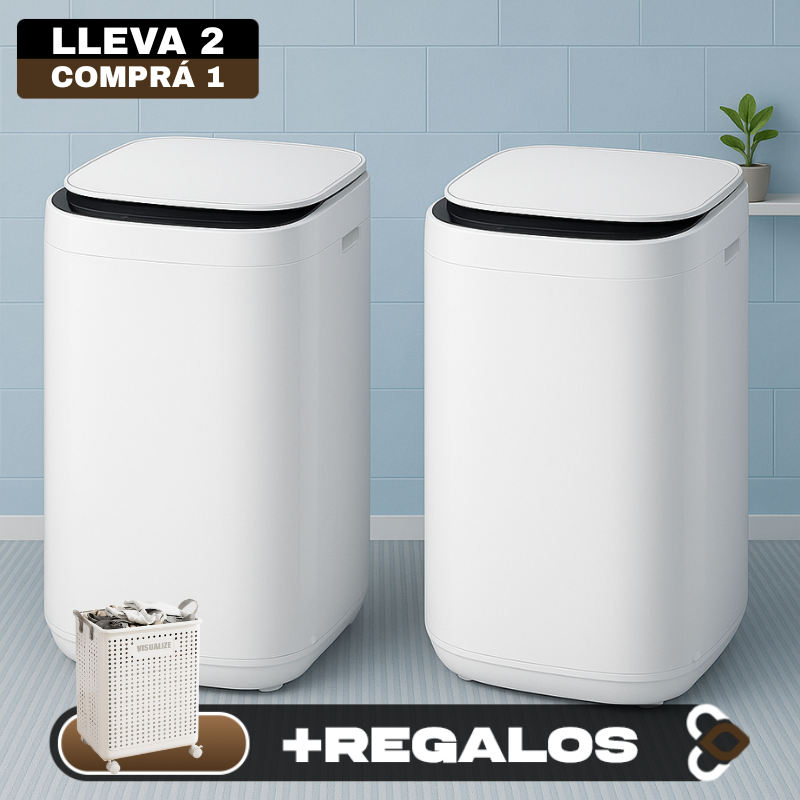 [Llevá 2 Pagá 1] Mini Lavadora TurboWash Inteligente (Ahorrá Agua, Espacio y Tiempo) + Cesto de Lavado de Regalo