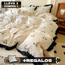 [Llevá 2 Pagá 1] Juego Completo de Ropa de Cama Estampada en 100% Algodón Premium +REGALOS: 2 Fundas para Almohada