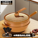 Lleva 2 Paga 1 Sartén Multifuncional de Cerámica a Prueba de Explosiones + REGALO: Kit de Utensilios