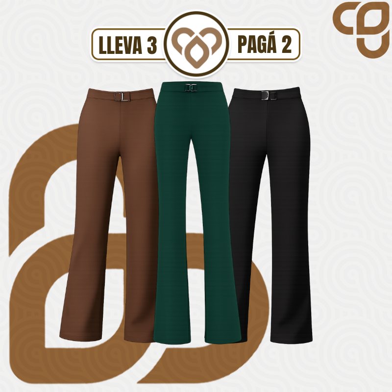 [Llevá 3 Pagá 2] Pantalón Social Femenino en Seda Hielo y Poliéster Diorah (Diseño Fino y Encantador)