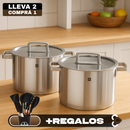 [Llevá 2 Pagá 1] Olla Cocina Real en Acero Inoxidable Premium Antiadherente con Revestimiento Triplo + REGALO: Kit de Utensilios de Cocina